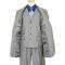 Giorgio Fiorelli Collection Platinum Grey With Royal Blue / Canary Yellow Windowpanes Super Fine Vested Suit  66009